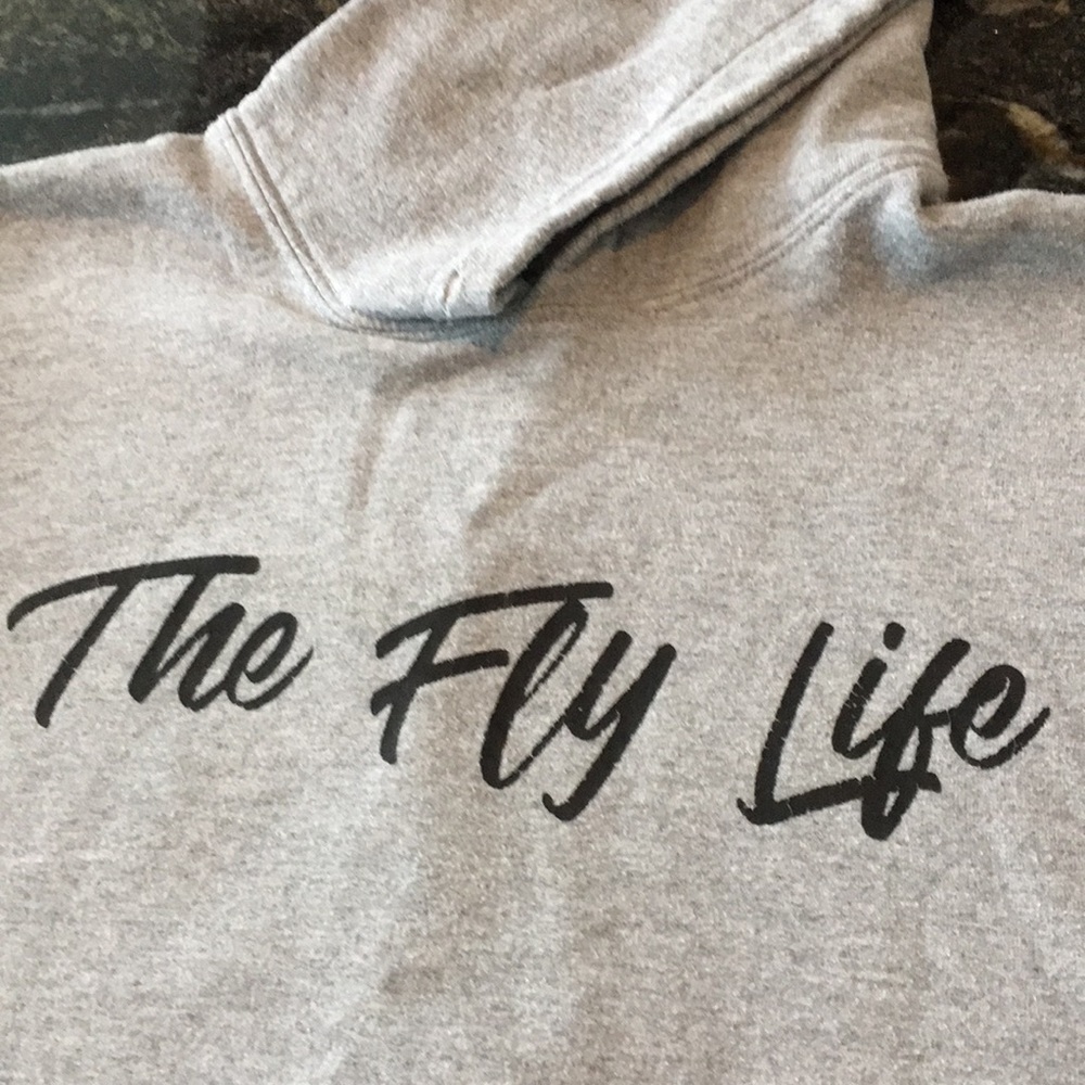 The Fly Life gray hooded sweatshirt - Picture 2 of 4
